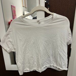 Lululemon White Workout Crop Top